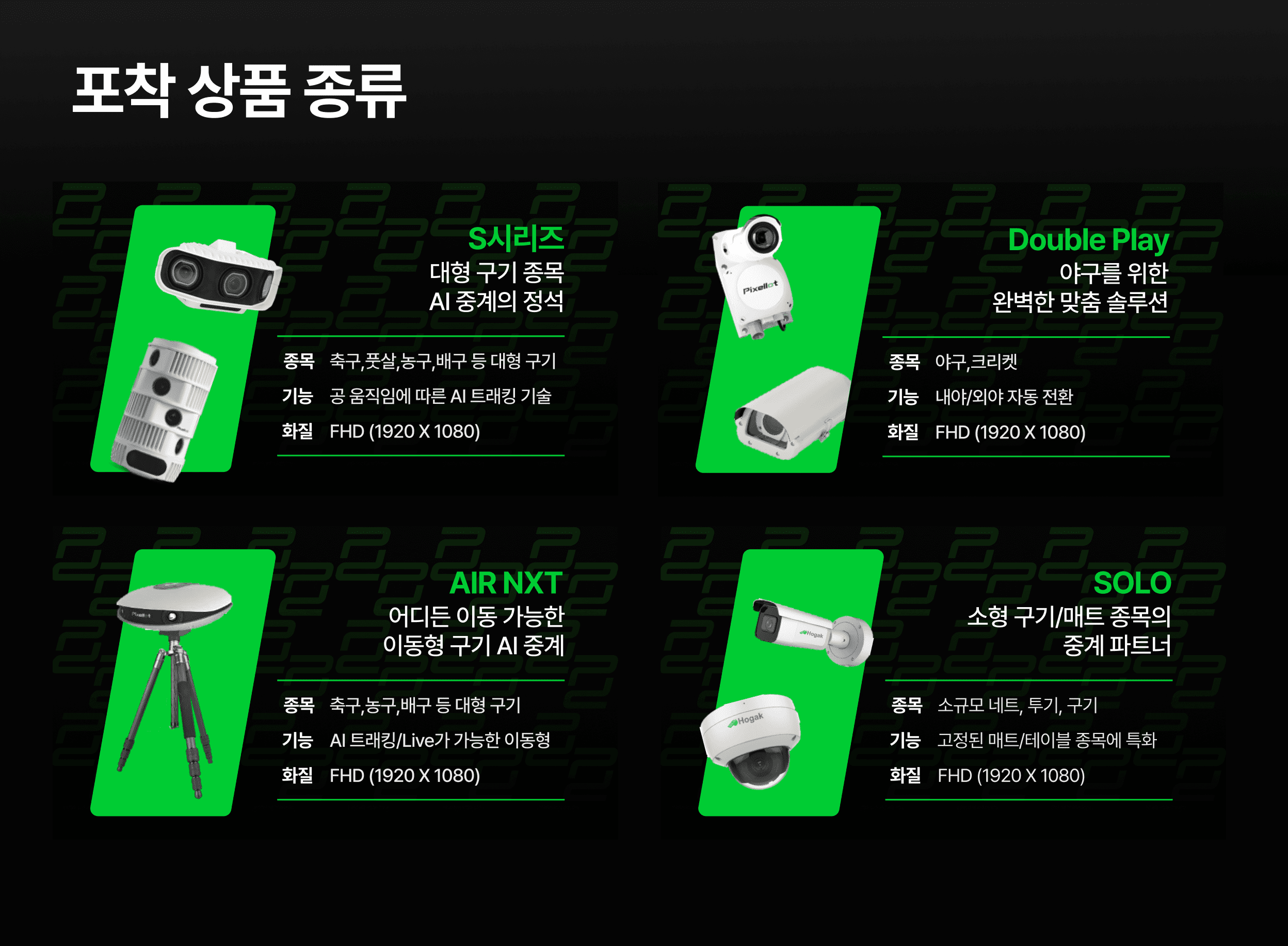 포착 상품 종류